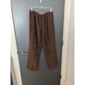 Alfred Dunner Brown Corduroy Elastic Waist Comfortable Fit Pull-On Pants Size 14